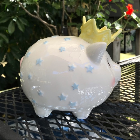 Mud Pie Mudpie Little Prince Ceramic Piggy Bank - Picture 9 of 9